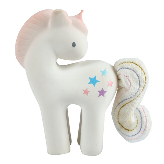 Cotton Candy Unicorn Rubber Teether & Rattle - Little Reef and Friends