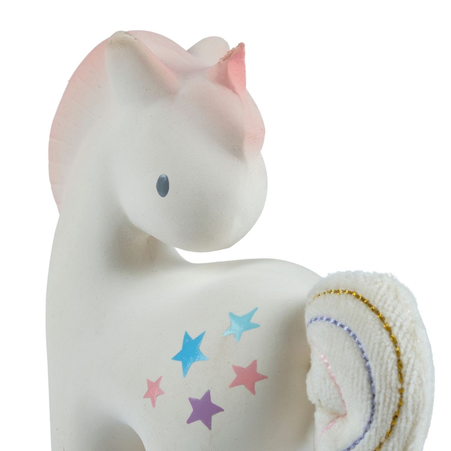 Cotton Candy Unicorn Rubber Teether & Rattle - Little Reef and Friends