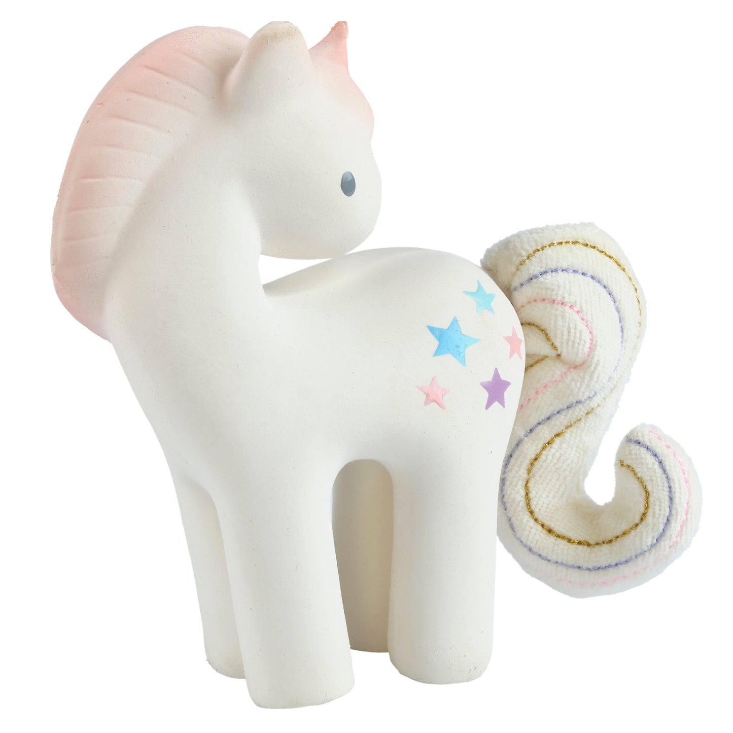 Cotton Candy Unicorn Rubber Teether & Rattle - Little Reef and Friends
