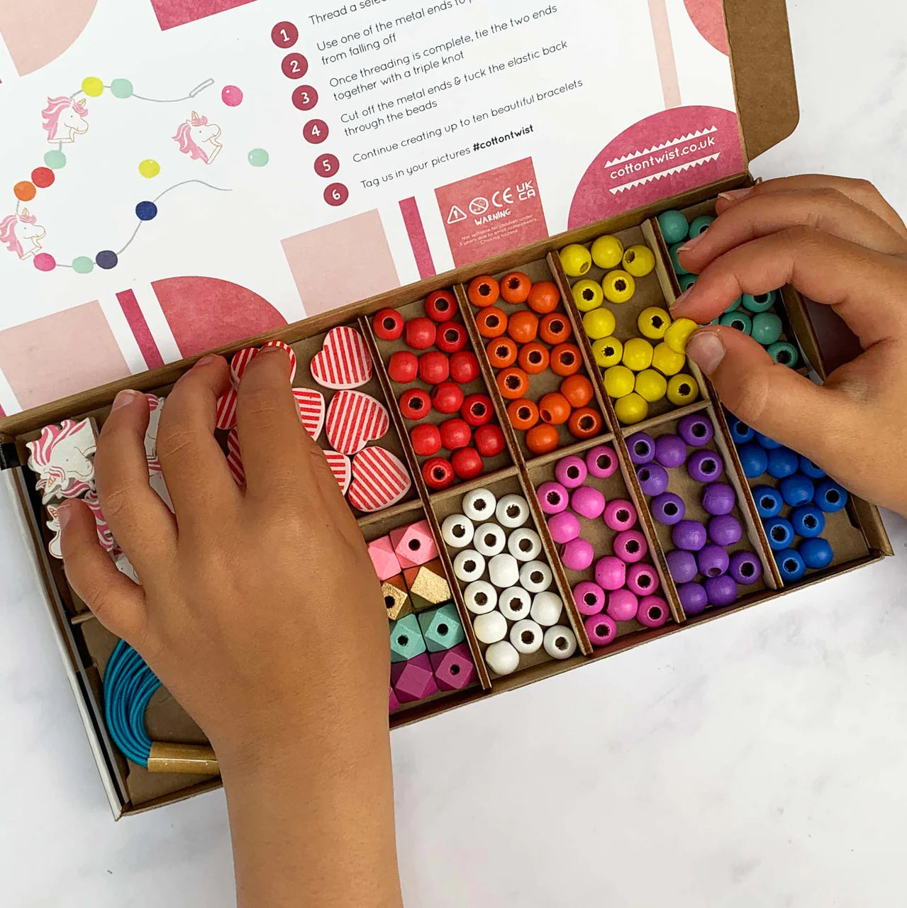 Wooden Bracelet Making Kit - Unicorns & Rainbows - Little Reef and Friends