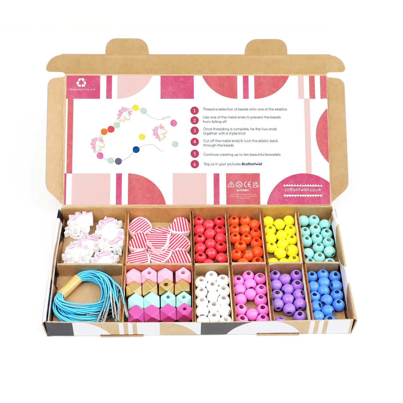 Wooden Bracelet Making Kit - Unicorns & Rainbows - Little Reef and Friends