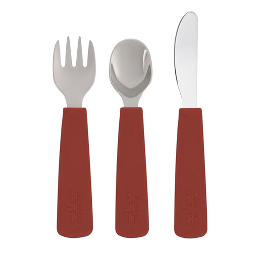 Toddler Feedie Cutlery Set - Rust - Little Reef and Friends