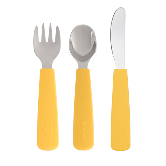 Toddler Feedie Cutlery Set - Yellow - Little Reef and Friends
