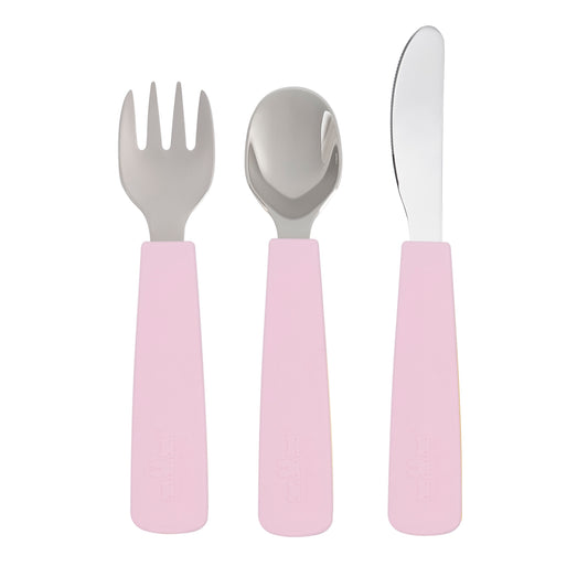 Toddler Feedie Cutlery Set - Powder Pink - Little Reef and Friends