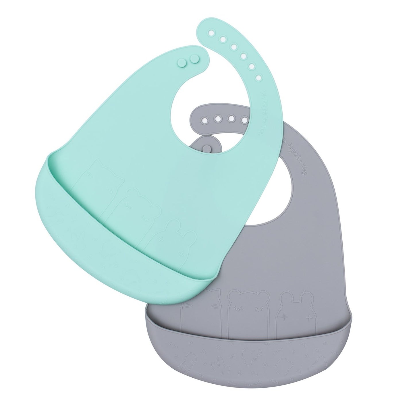Catchie Bibs 2 Pk - Mint/ Grey - Little Reef and Friends