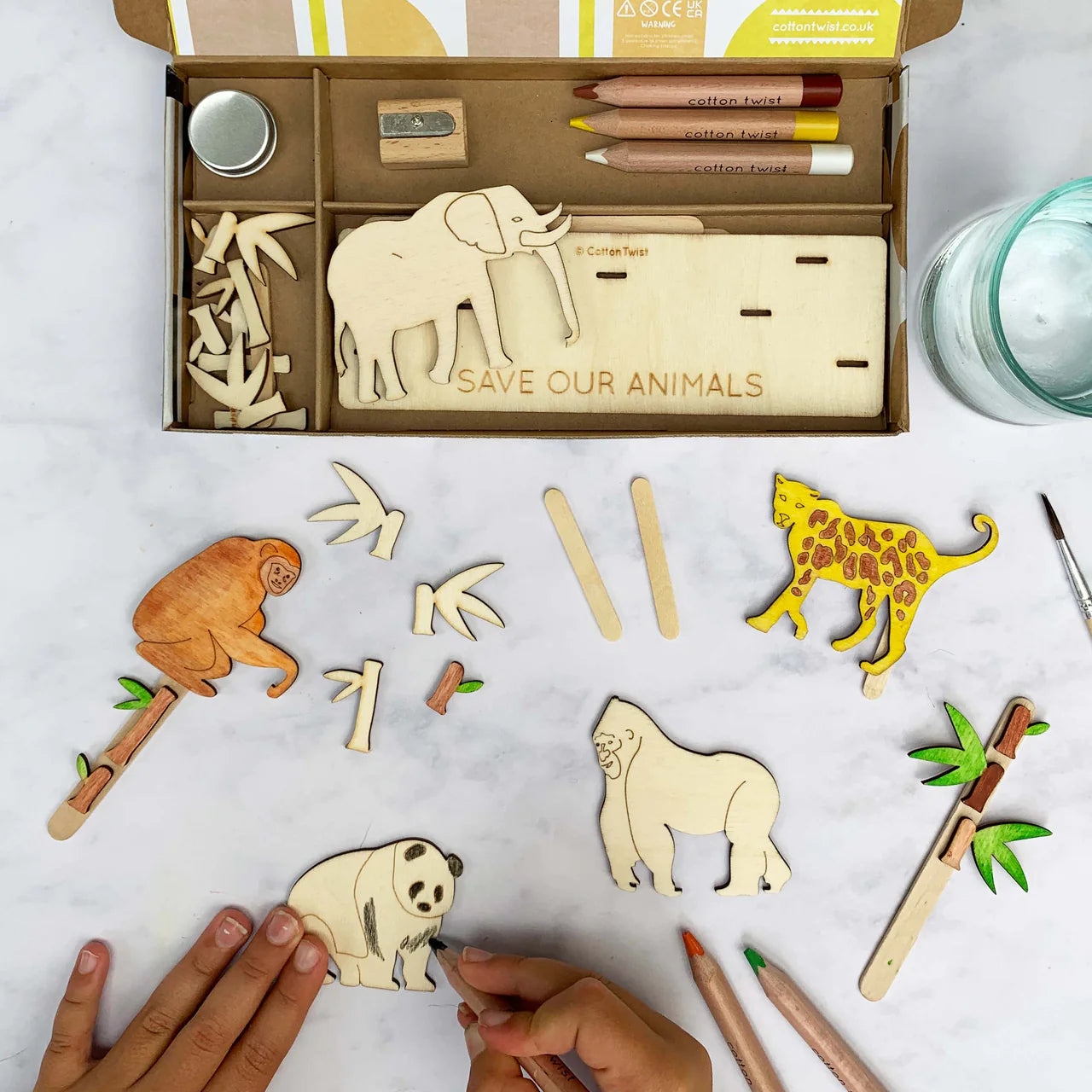 Cotton Twist Wooden Craft Kit - Save Our Animals – Little Reef and Friends