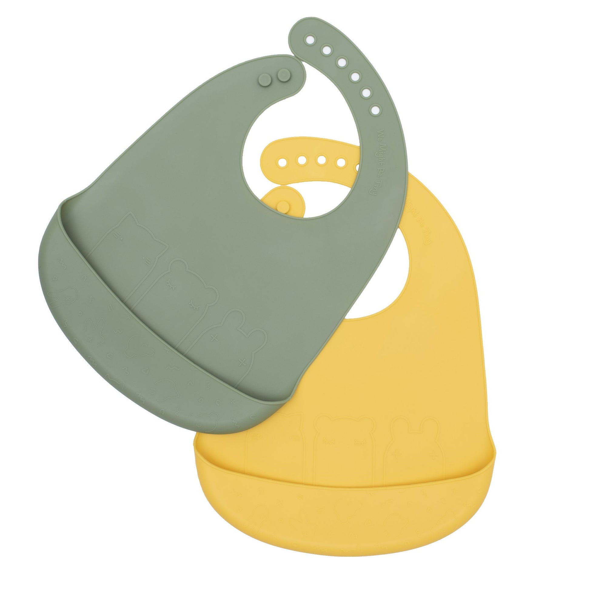 Catchie Bibs 2 Pk - Sage/ Yellow - Little Reef and Friends