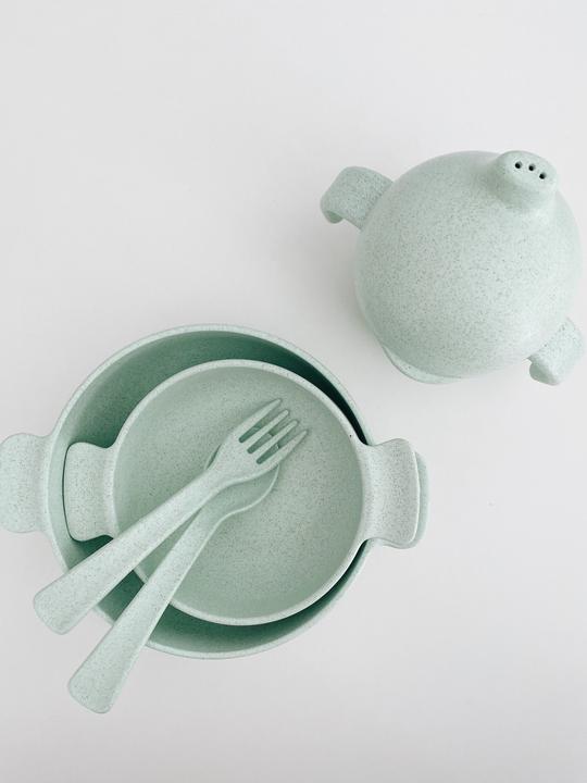 Wheat Straw Dinnerware Set - Seafoam - Little Reef and Friends