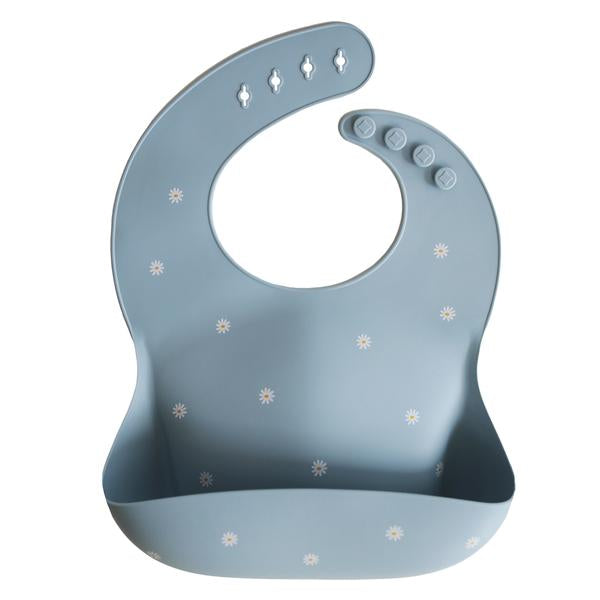 Silicone Baby Bib - White Daisy - Little Reef and Friends