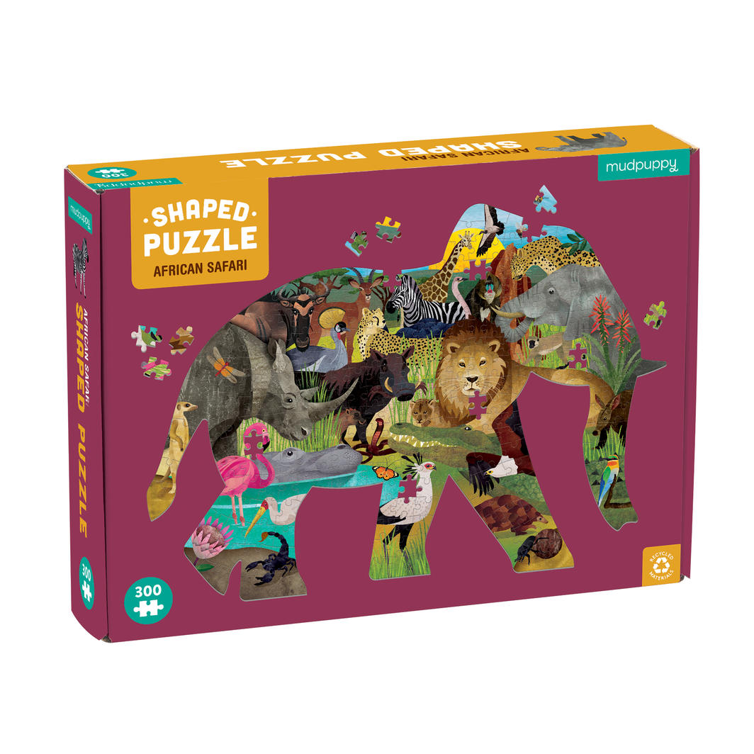 African Safari Shaped Puzzle 300pc - Little Reef and Friends