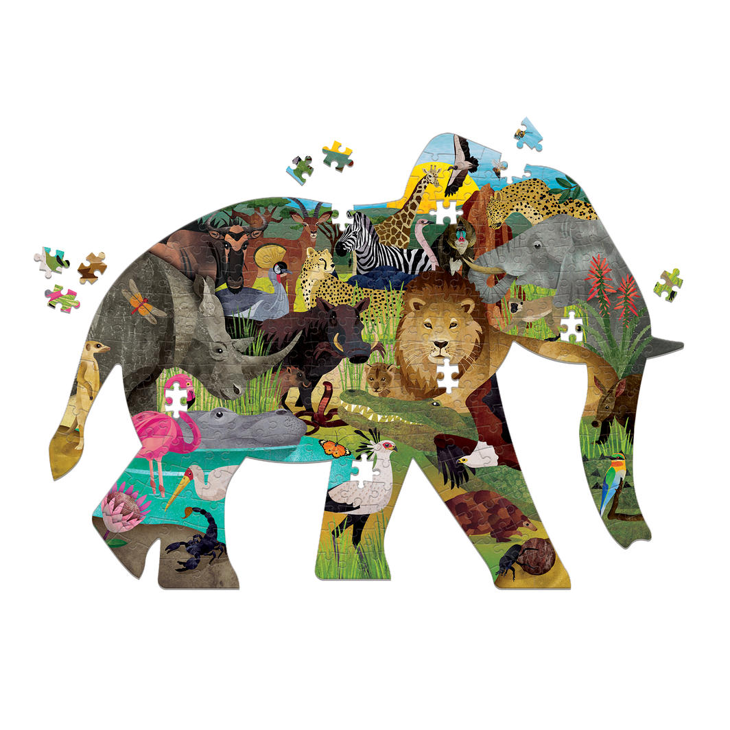 African Safari Shaped Puzzle 300pc - Little Reef and Friends