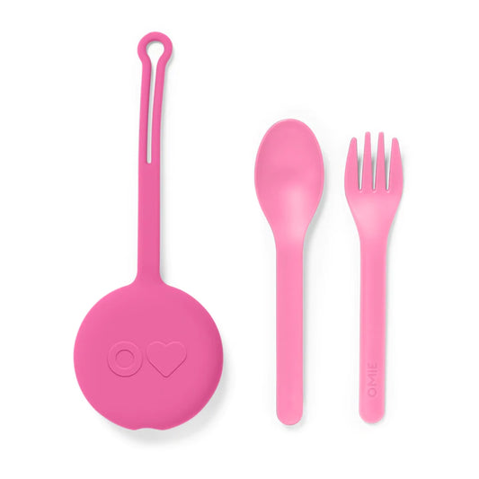 Fork & Spoon Pod Set - Bubble Pink - Little Reef and Friends