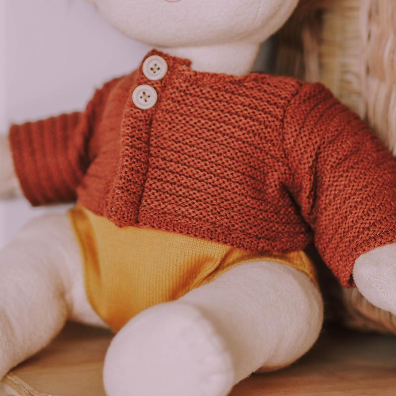 Dinkum Doll Cardigan Chestnut - Little Reef and Friends