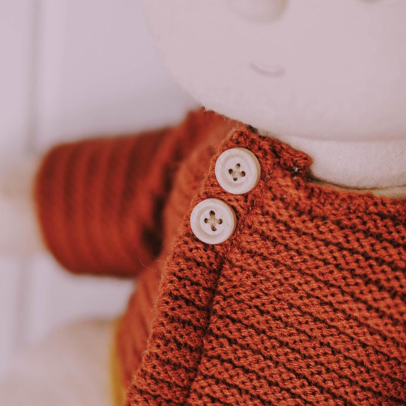 Dinkum Doll Cardigan Chestnut - Little Reef and Friends