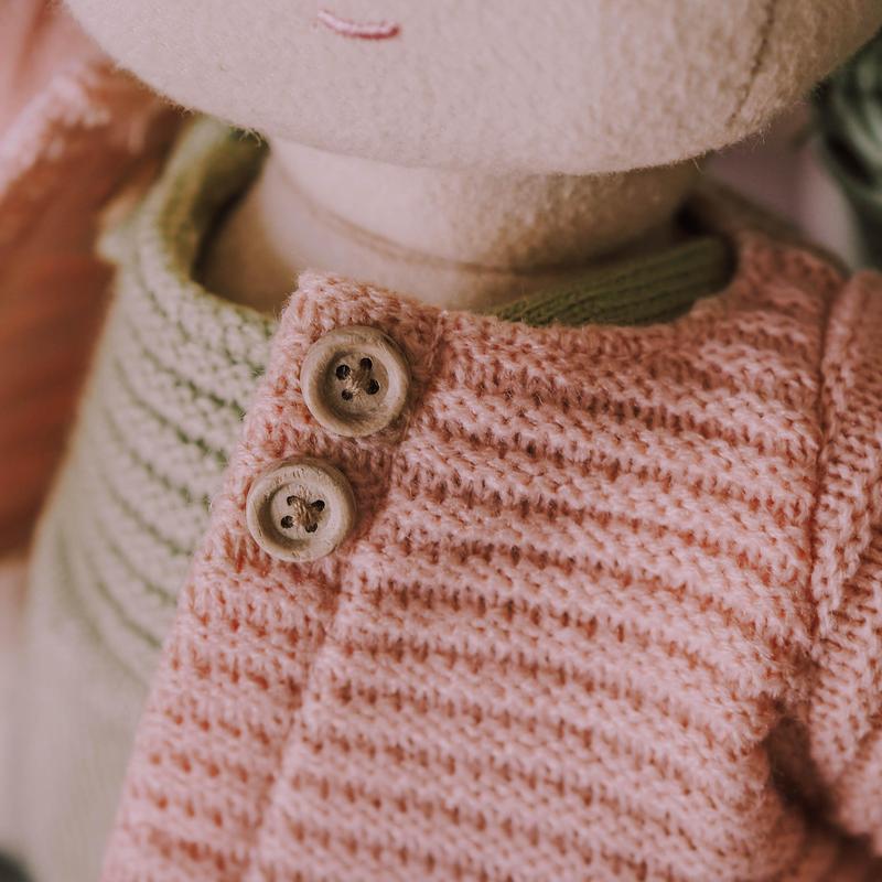 Dinkum Doll Cardigan Rose - Little Reef and Friends