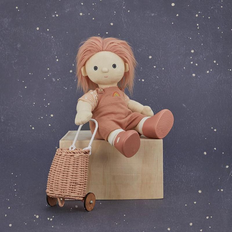 Rattan Mini Doll Luggy - Rose - Little Reef and Friends