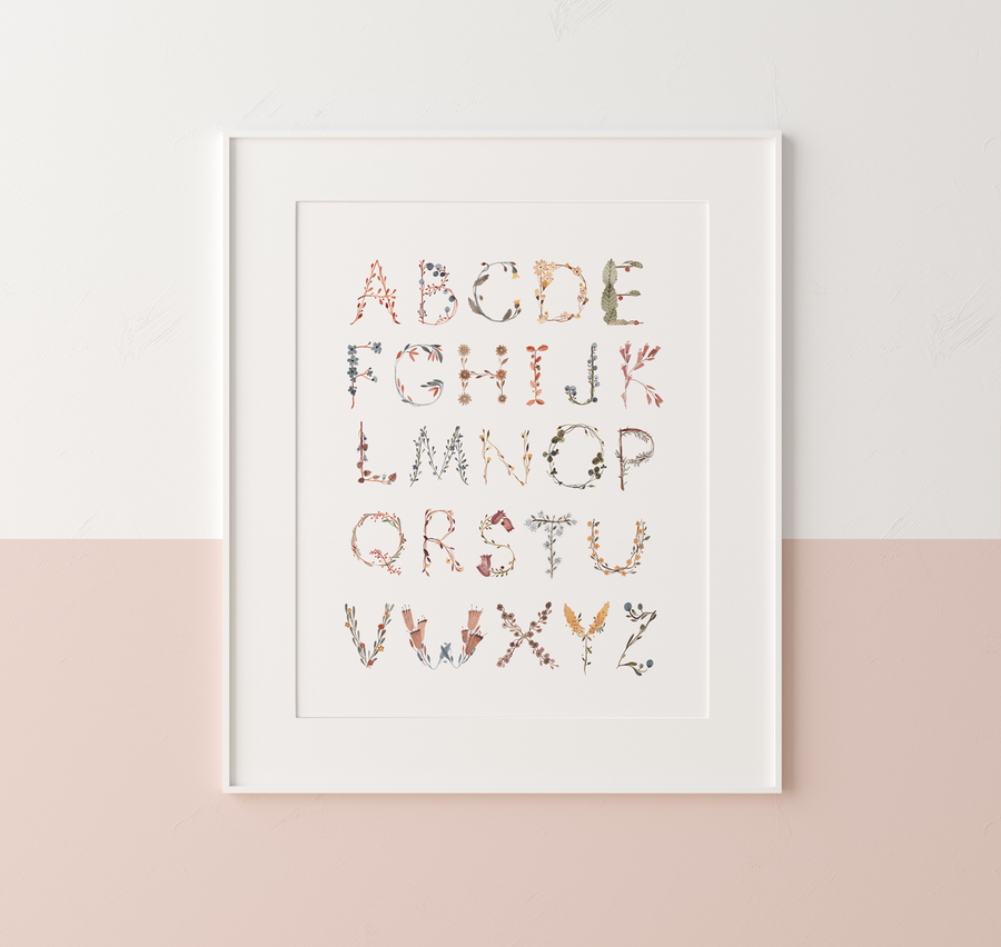 Poster - Floral Alphabet - Little Reef and Friends