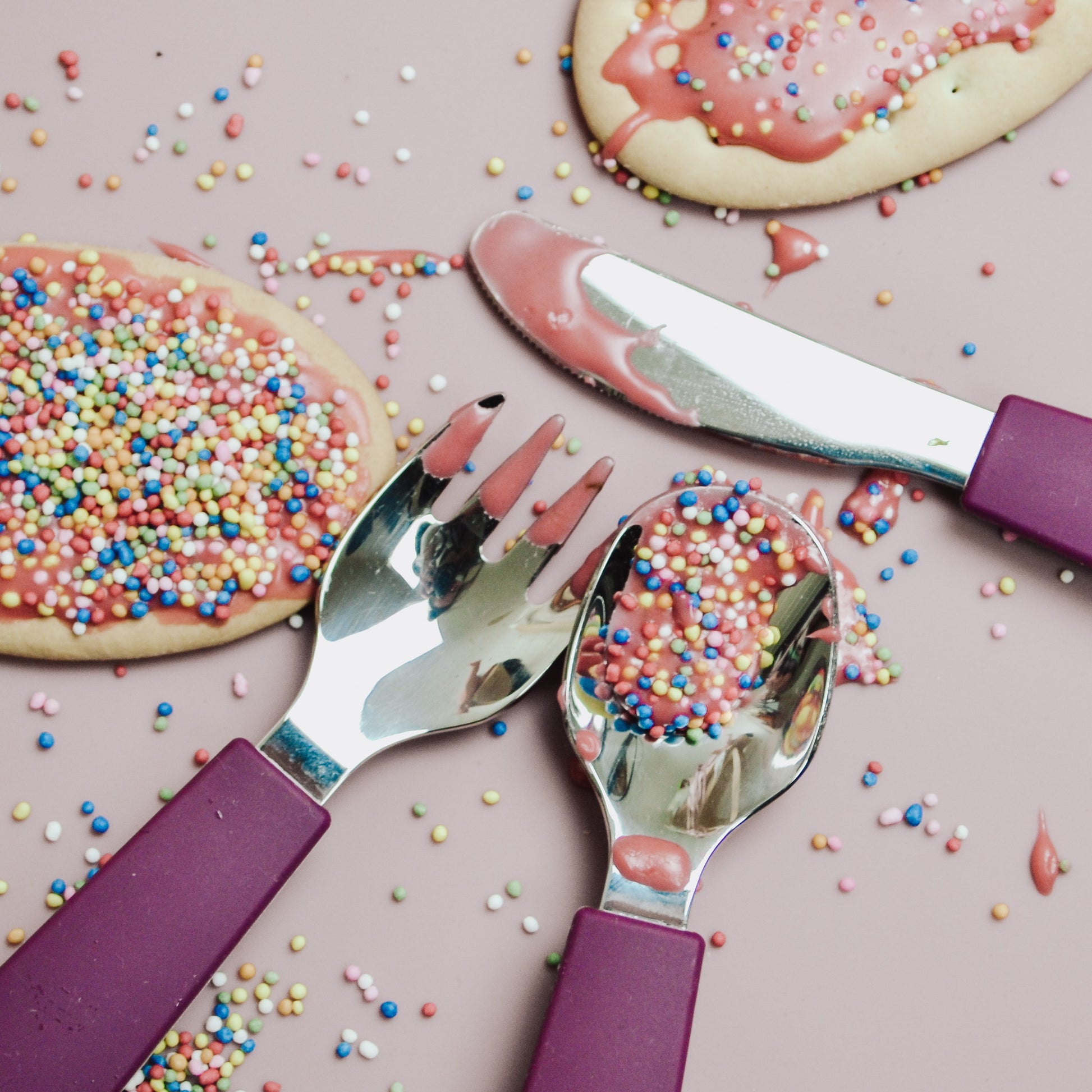 Toddler Feedie Cutlery Set - Plum - Little Reef and Friends