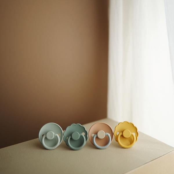 Colour Block Rubber Pacifier - Desert - Little Reef and Friends