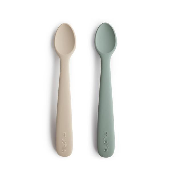Silicone Feeding Spoons 2 pk - Cambridge Blue/Shifting Sand - Little Reef and Friends