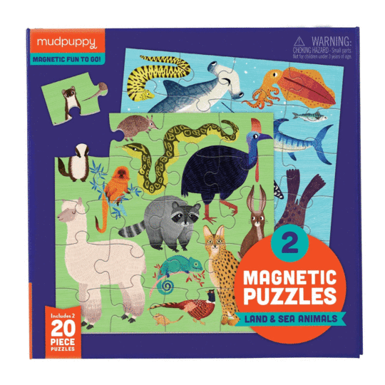 Land & Sea Magnetic Puzzle Double-Sided 20pc - Little Reef and Friends