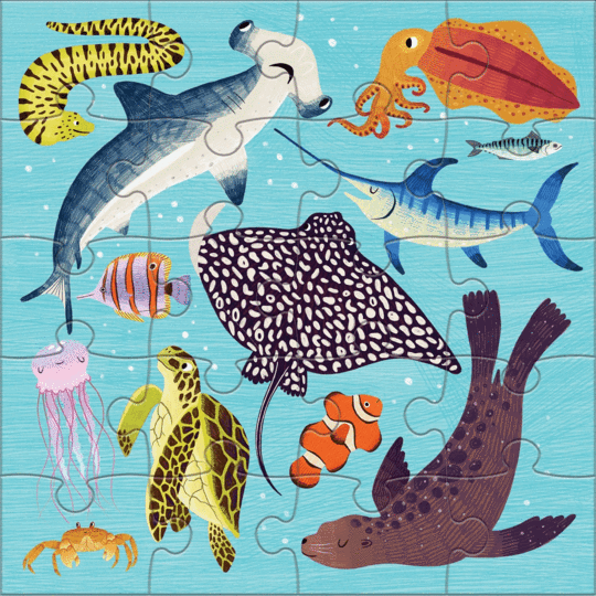 Land & Sea Magnetic Puzzle Double-Sided 20pc - Little Reef and Friends