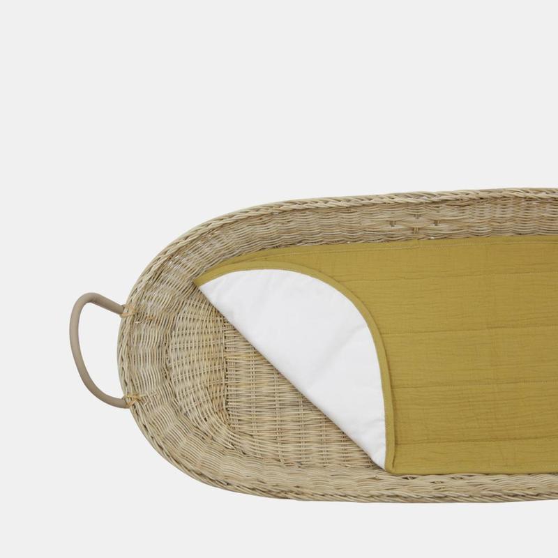 Changing Basket Luxe Cotton Liner - Mustard - Little Reef and Friends
