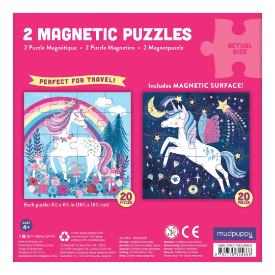 Magical Unicorn Magnetic Puzzle Double-Sided 20pc - Little Reef and Friends
