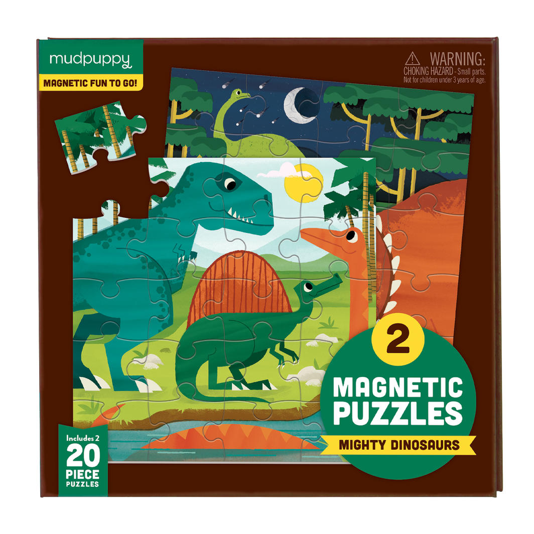 Mighty Dinosaur Magnetic Puzzle Double-Sided 20pc - Little Reef and Friends
