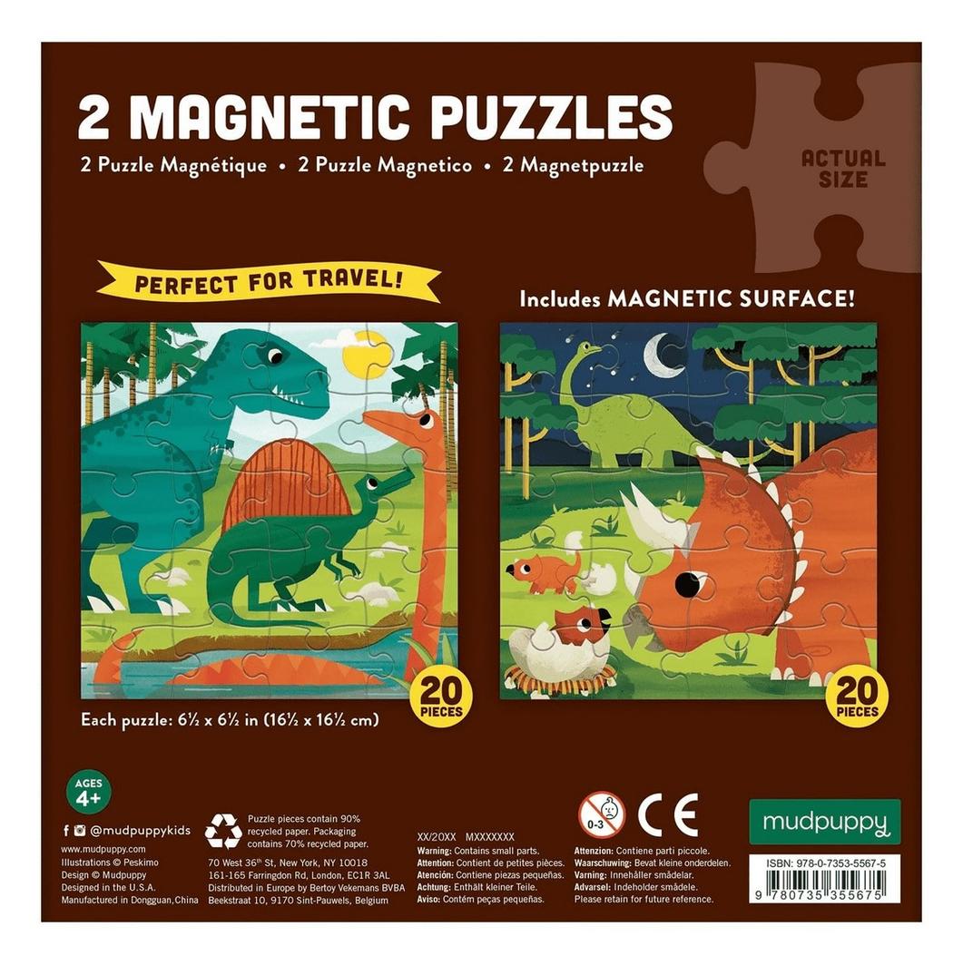Mighty Dinosaur Magnetic Puzzle Double-Sided 20pc - Little Reef and Friends
