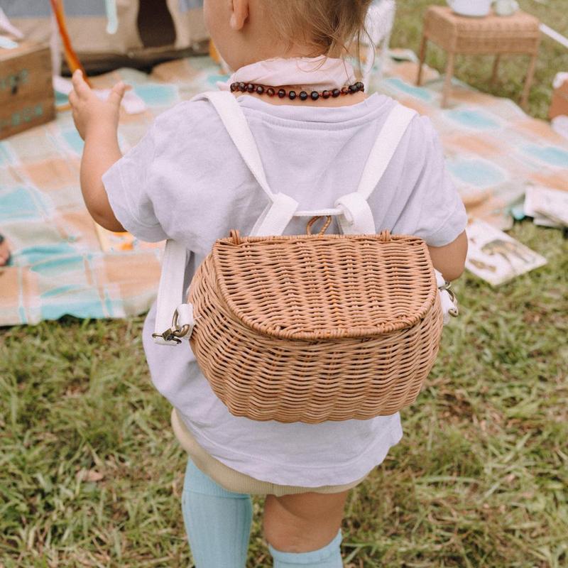 Mini Chari Rattan Bag - Natural - Little Reef and Friends