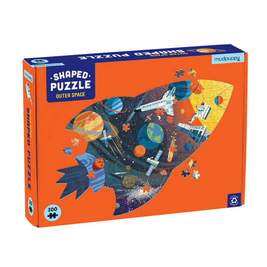 Outer Space Shaped Scene Puzzle 300pc - Little Reef and Friends
