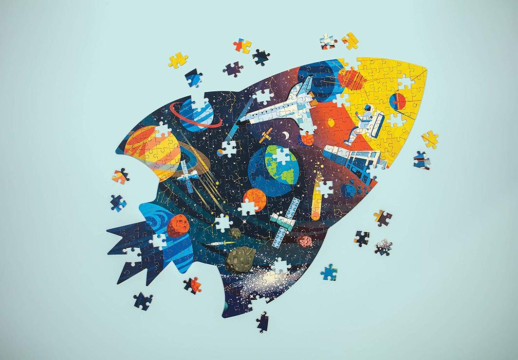 Outer Space Shaped Scene Puzzle 300pc - Little Reef and Friends