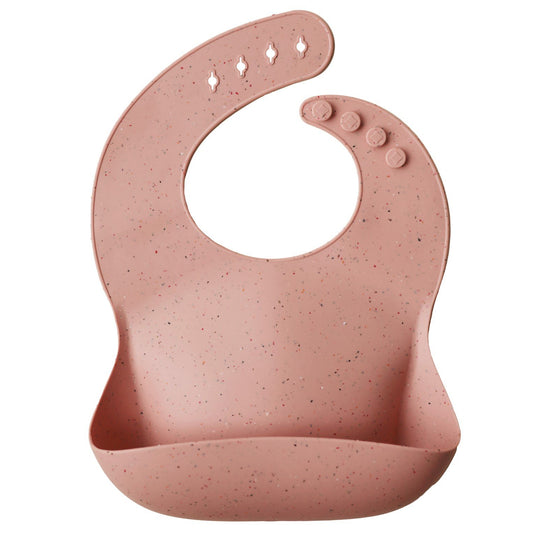 Silicone Baby Bib - Peach Terrazzo - Little Reef and Friends