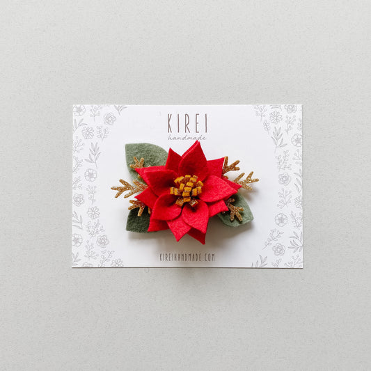 Poinsettia Headband / Hairclip - Red - Little Reef and Friends