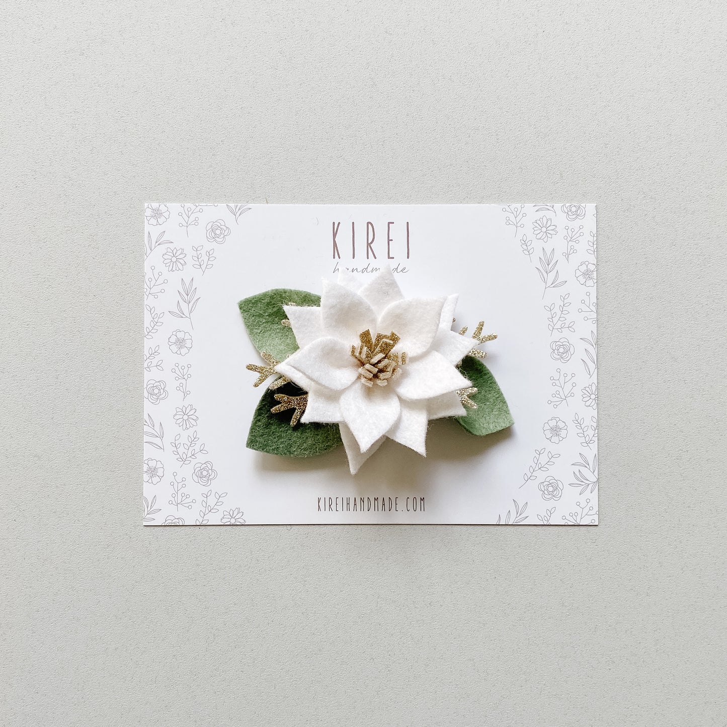 Poinsettia Headband / Hairclip - White - Little Reef and Friends