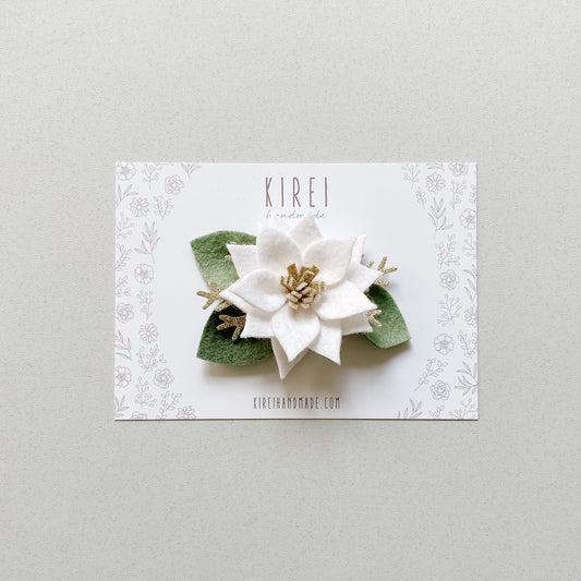 Poinsettia Headband / Hairclip - White - Little Reef and Friends