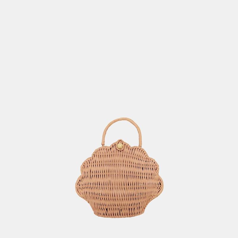 Rattan Shell Bag - Rose - Little Reef and Friends