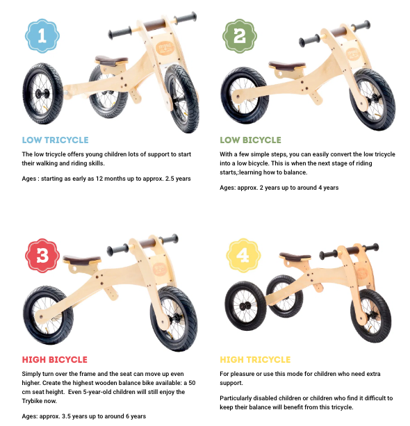 Trybike Wooden 4-in-1 - Little Reef and Friends